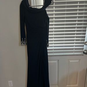 Mac Duggal One Shoulder Blue Long Dress